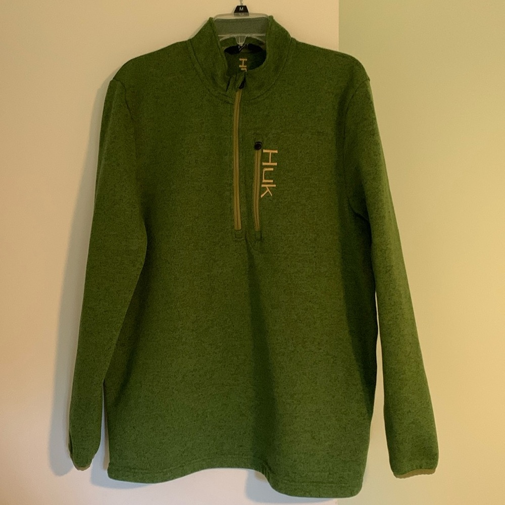 HUK Performance Fishing green fleece pullover